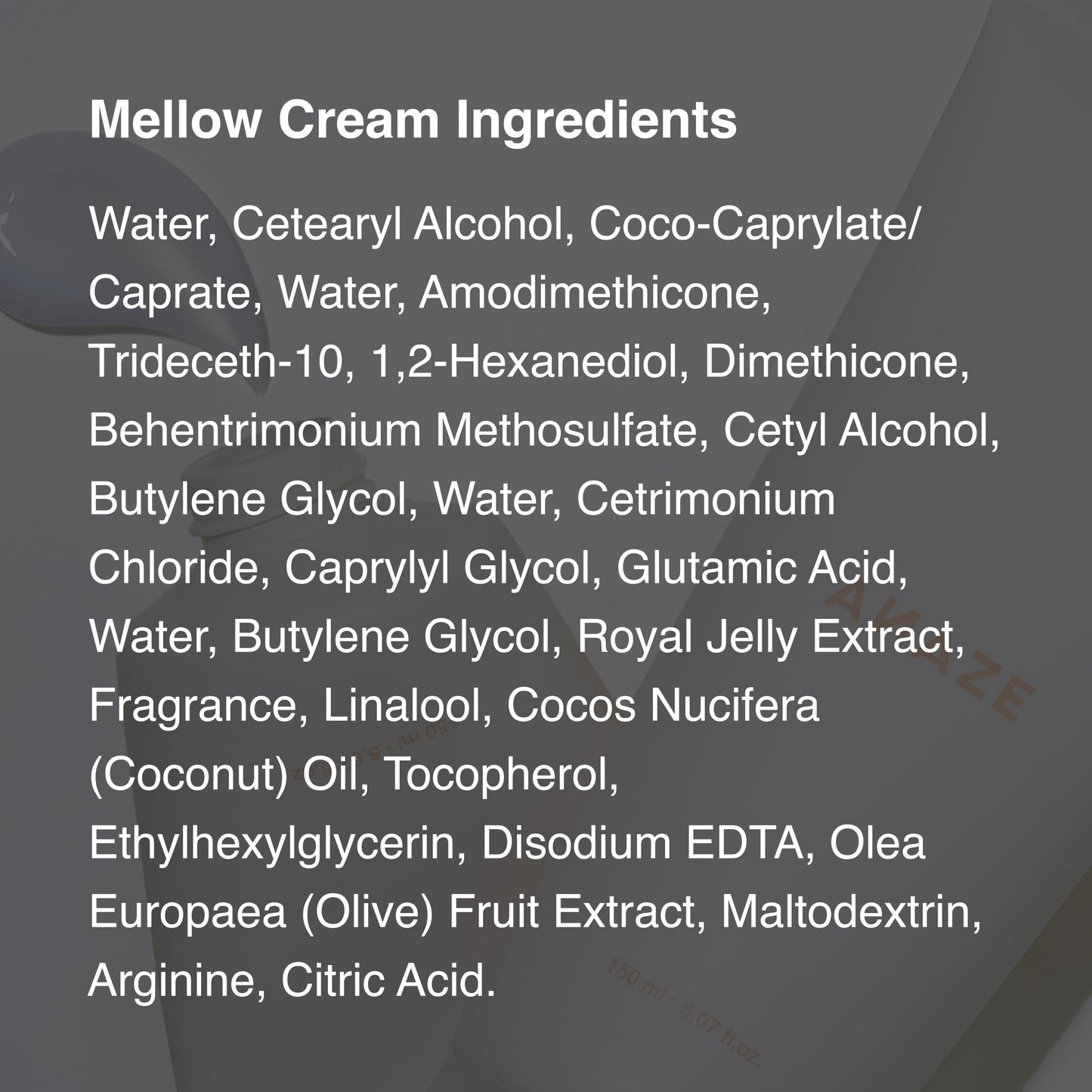 ANAZE Mellow Cream – Heat Protectant Leave-In Hair Cream for Dry, Damaged Hair, Anti-Frizz Smoothing Cream with Royal Jelly & Coconut Oil, Lightweight, 5.07 fl.oz / 150ml