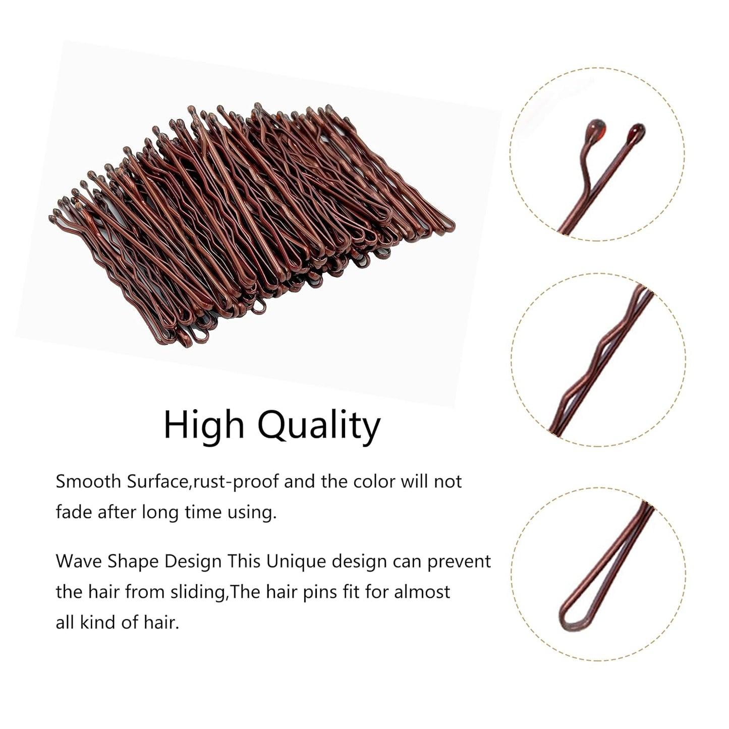 100PCS 2Inches Hair Pins Kit Secure Hold Bobby Pins Clips for Women Girls and Hairdressing Salon With Clear Storage Box(Black)