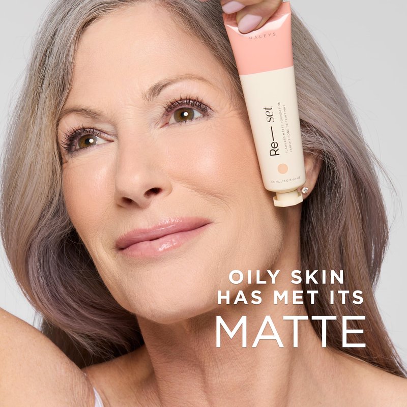 HALEYS Re-set Full Coverage Matte Foundation, VEGAN + CRUELTY-FREE, Oil-Free Liquid Foundation with Double-Dose Pigments for Long-Lasting, Smooth, Natural Finish for Sensitive, Acne-Prone Skin (7)