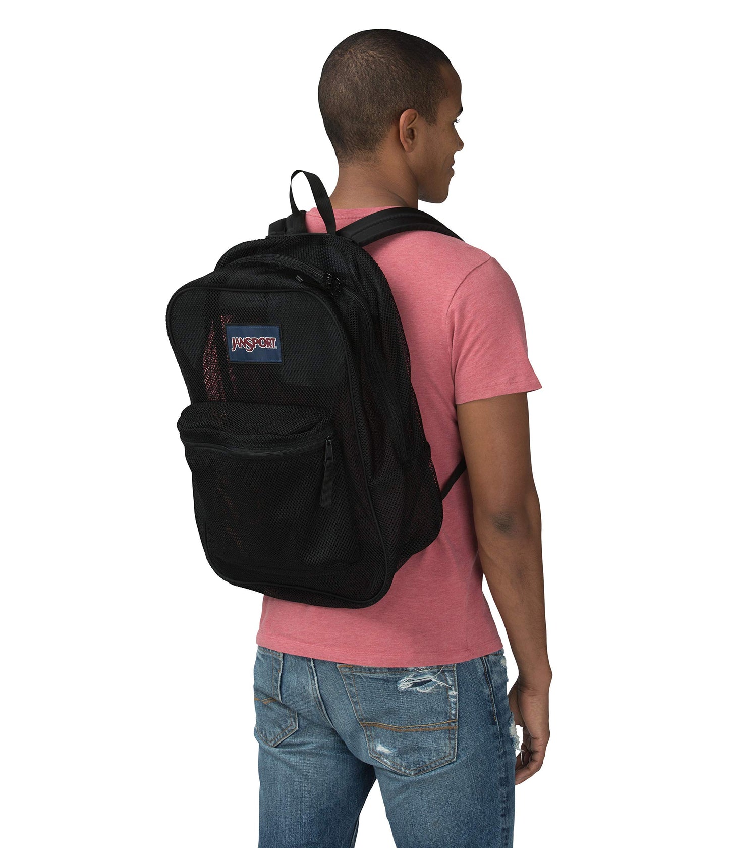 JanSport Mesh Pack - See Through Backpack Ideal for Class, Work, Travel, or Beach Outings, Black