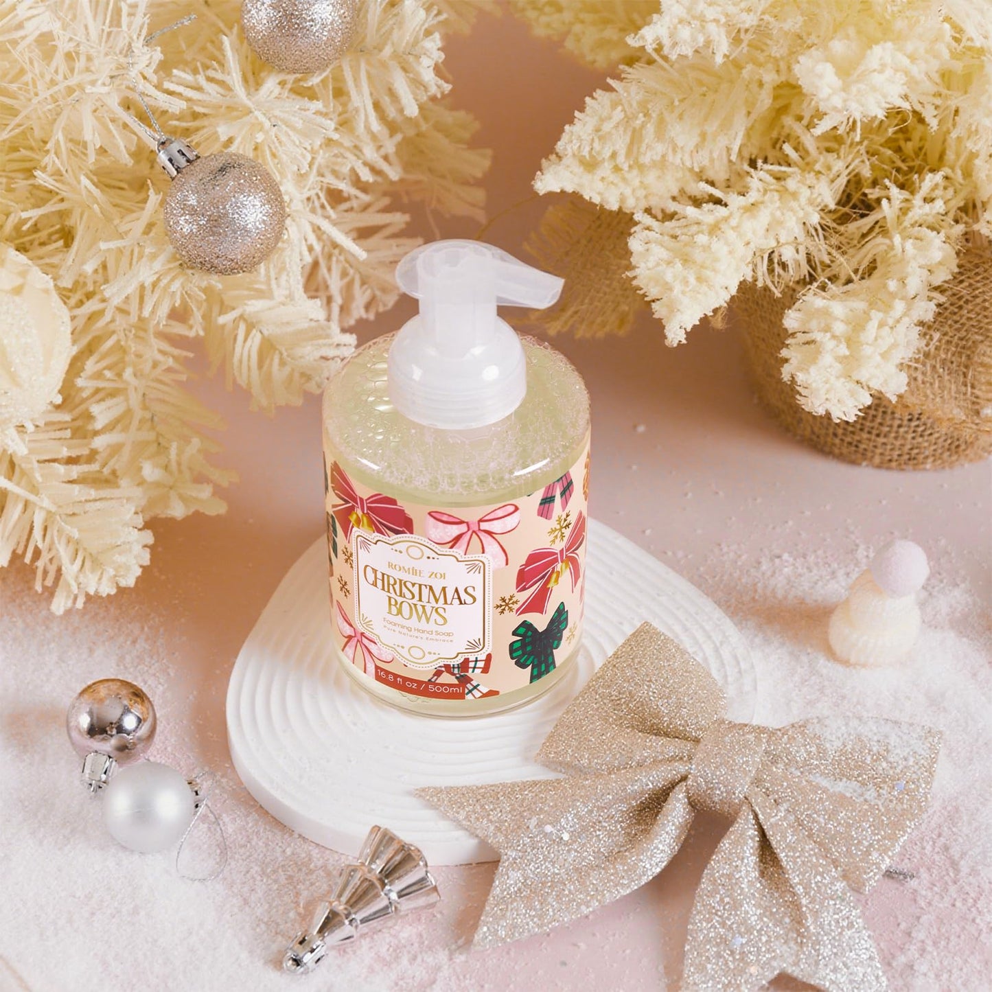 ROMIIE ZOI Christmas Foaming Hand Soap Set, Winter Pine, Gentle & Moisturizing Formula,1000 ML+500ml(Pack of 2)