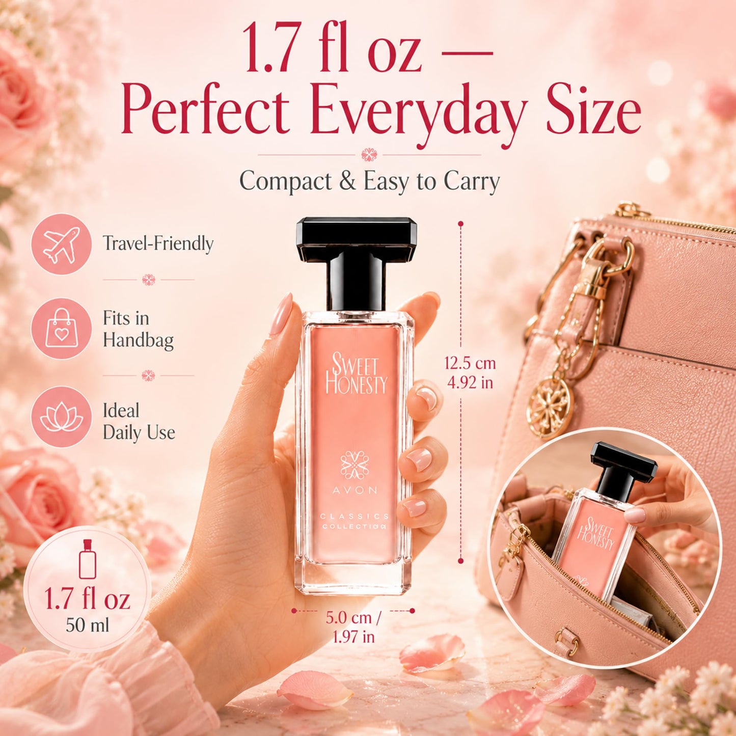 AVON Sweet Honesty Cologne for Women — Fresh Cedarwood Long Lasting Perfumes for Women — Clean Floral Women’s Fragrances with Rose and Lily, 1.7 fl oz — Designer Womens Perfume Gift
