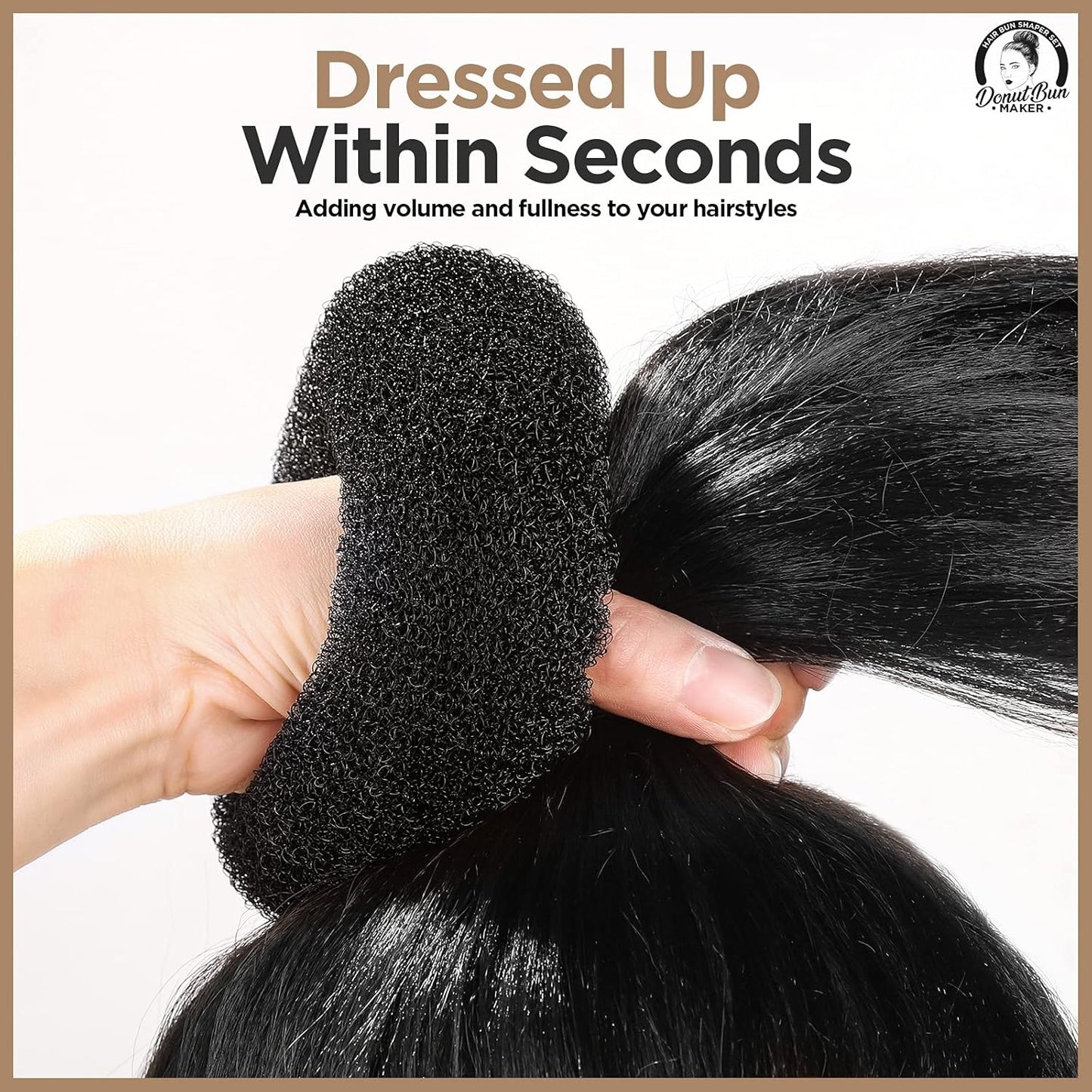 Teenitor Hair Donut, Hair Bun Maker, Black(Extra-large, Large, Medium and Small)