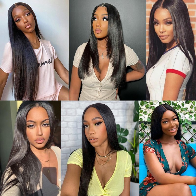 Straight Bundles Human Hair 14 16 18 Inch Deals Brazilian Weave 100% Unprocessed Virgin Remy Double Machine Weft Human Hair 3 Bundles Straight Natural Color