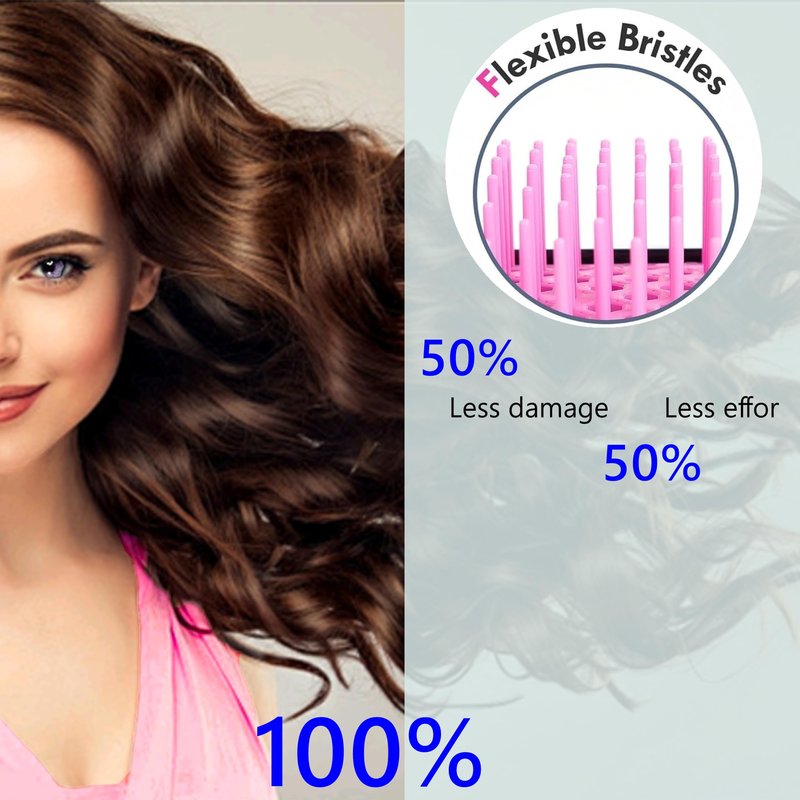 Hair Brushes for All Wet Hair or Dry Hair, Travel Brush Anti-Static Flash Vent Combs, Lightweight Handle Reduceing Scalp Itching Brushes (Purple&Blue)
