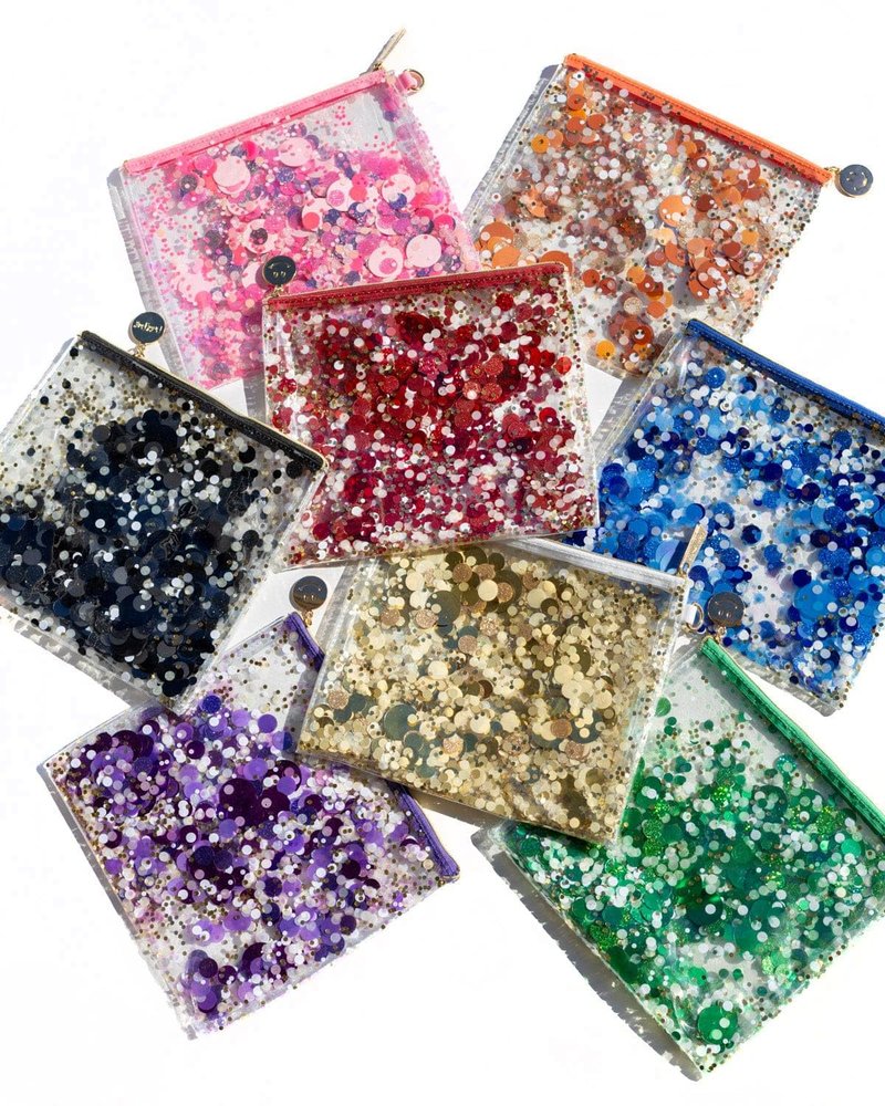 Packed Party Spirit Squad Confetti Everything Pouch, Makeup Bag, Travel Bag,Cosmetic Bag for Women (Good As Gold)