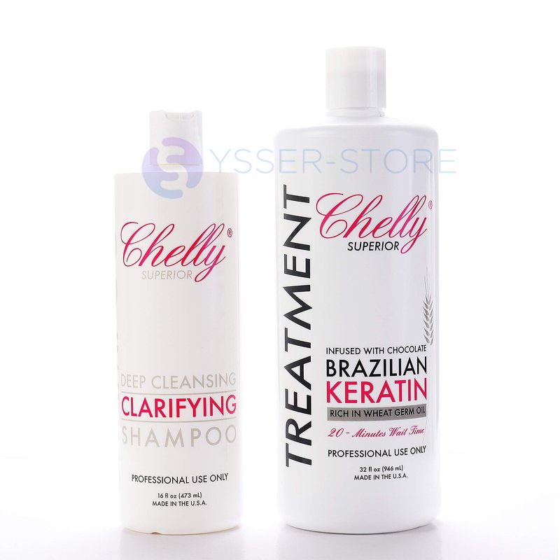 SUPERIOR BRAZILIAN KERATIN TREATMENT CHOCOLATE & CLARIFIYNG SHAMPOO COMBO (32 oz Chocolate Treatment + 16 oz Clarifying Shampoo)