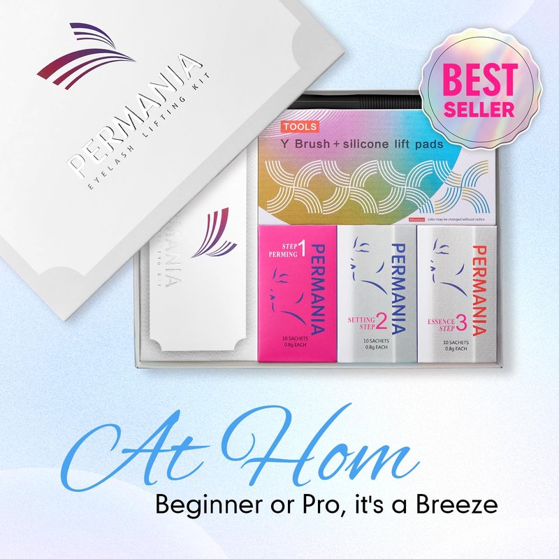PERMANIA Lash Lift Kit, Lash Perm Kit, Fast Eyelash Lifting 5 Minutes DIY at Home with Strong Glue Disposable Sachet Lash Lifting Kit Last 6 Weeks (15pcs)