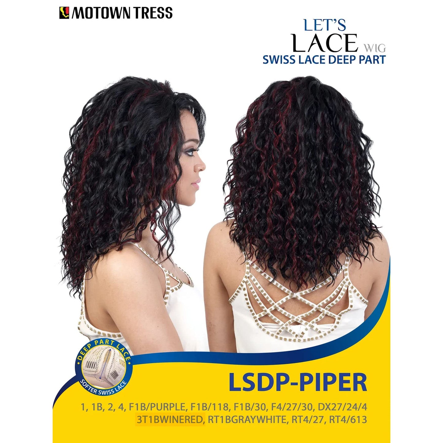 Motown Tress (Lsdp-fara) - Heat Resistant Fiber Swiss Lace Front Wig in RT4_CASHEW