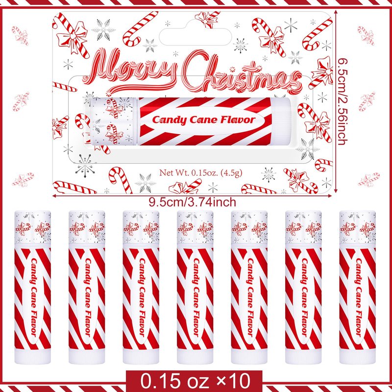 Sacubee 75 Pack Christmas Lip Balms Bulk Peppermint Candy Flavor Lip Balm Winter Holiday Flavor Christmas Party Gifts Stocking Stuffers Bulk for Women Employee Staff Coworkers