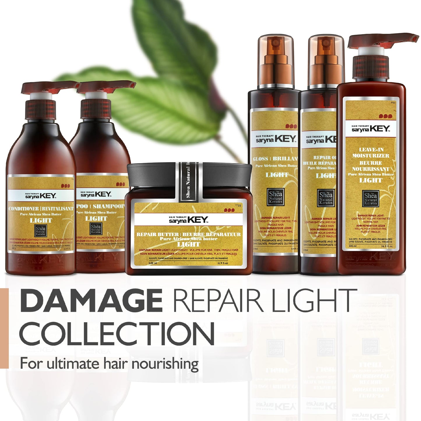 Saryna Key Shampoo for Damaged Hair with Pure African Shea Butter - Moisturizing Shampoo for Dry Damaged Hair - Professional Keratin Treatment - Sulfate Free, No Parabens, Cruelty Free (500ml/16.9oz)