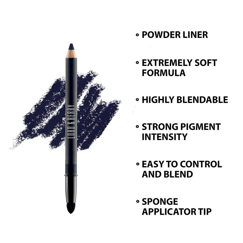 Lord & Berry VELLUTO - Powdery Smooth Shadow Eyeliner Pencil, Soft Smooth & Long Lasting Weightless Formula with Blending Tip Eye Liner - Easy to Use Eye Makeup, Supreme Blue