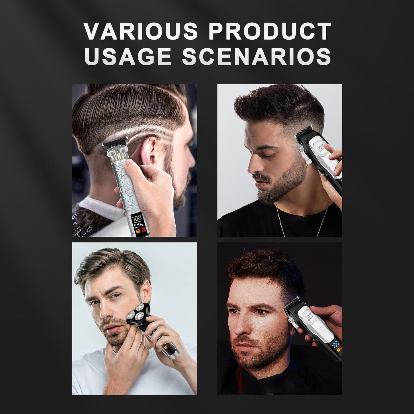 LQT Hair Clipper Kit for Men Grooming Set with Precision Hair Clippers, Detail Trimmer, Shaver, and Travel Case - Hair Cutting Kit for All Hair Types, Home & Professional Use