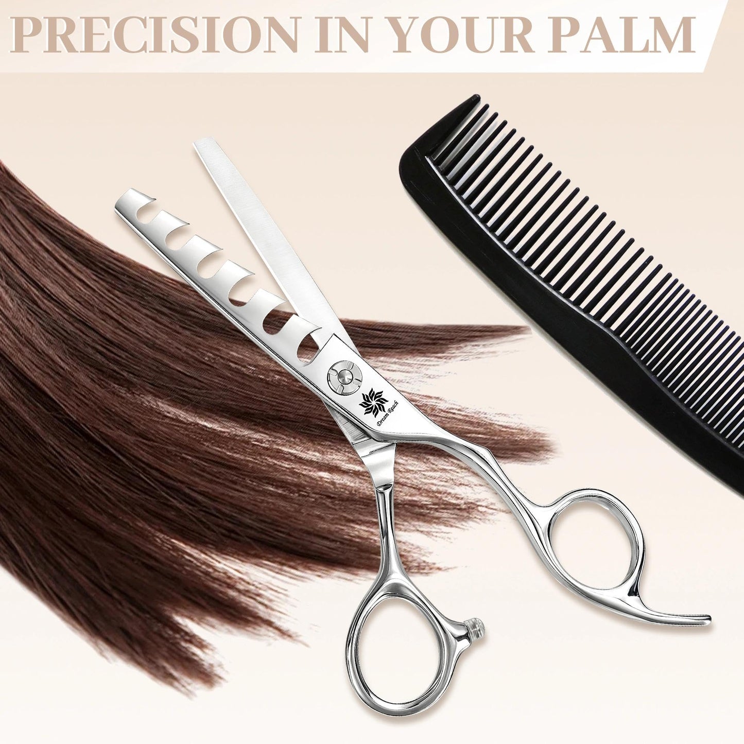Dream Reach Hair Cutting Scissors - 6" Texturizing Hair Shears 440C Steel