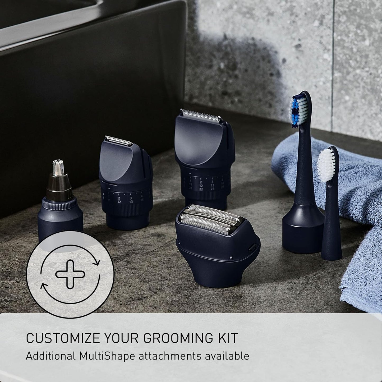 Panasonic MultiShape Clean Cut Shaver Kit | 3-Blade Men's Electric Shaver, Nose Hair Trimmer & Toothbrush, Wet/Dry