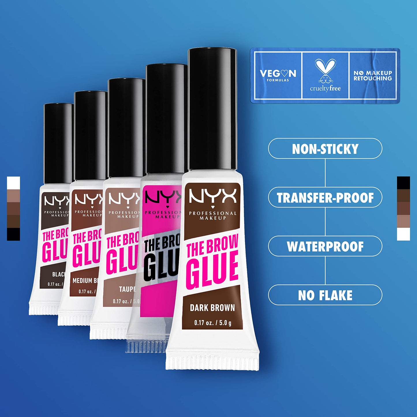 NYX PROFESSIONAL MAKEUP Micro Brow Pencil and Brow Glue Bundle - Chocolate and Clear