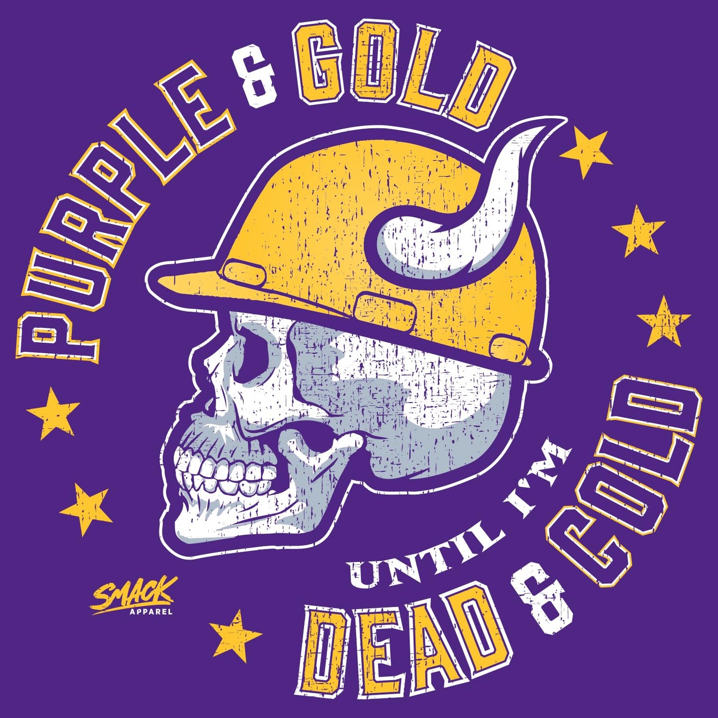 Skull Long Sleeve T-Shirt for Minnesota Football Fans (SM-5XL) (Purple L/S, 4X-Large)