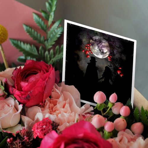 3dRose Gothic romance dark art - Greeting Cards, 6 x 6 inches, set of 12 (gc_21484_2)