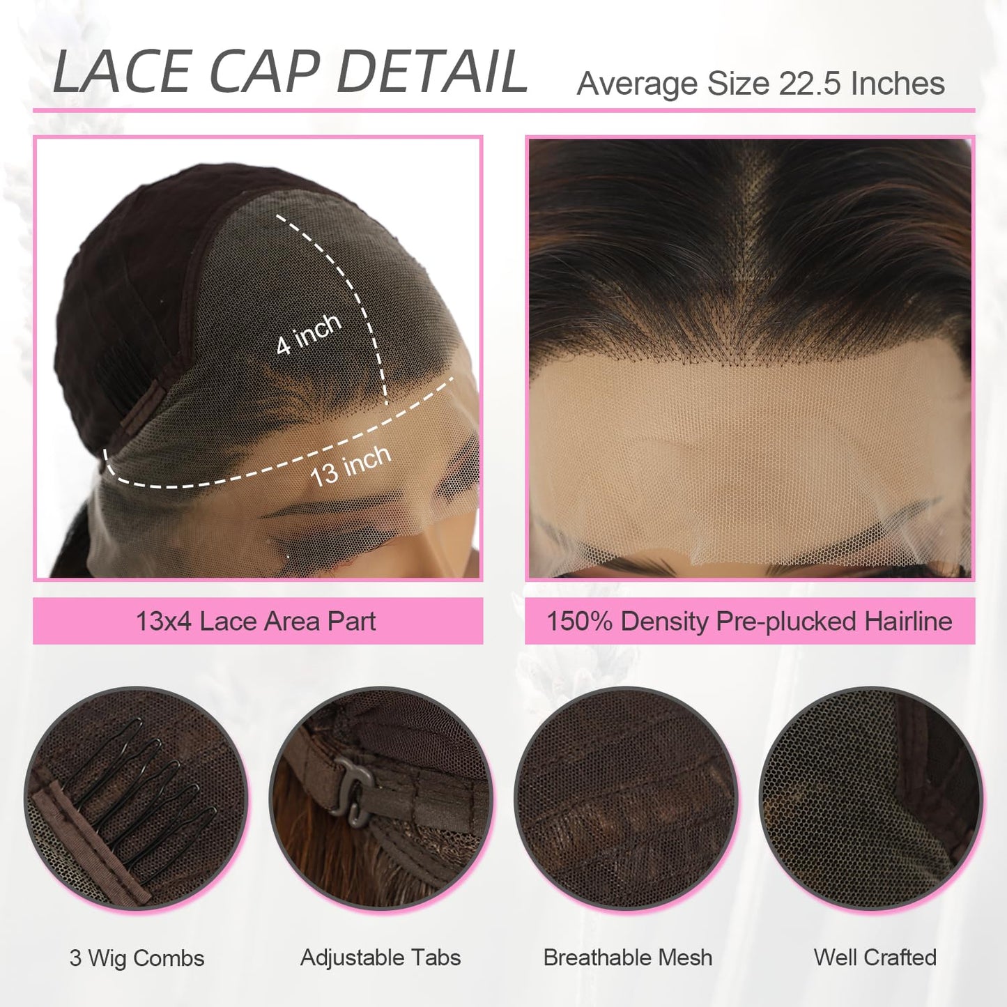 Brown Lace Front Wig - 13x4 Pre-Plucked Loose Wave | 20-Inch Synthetic Heat Resistant Fiber for Daily Wear