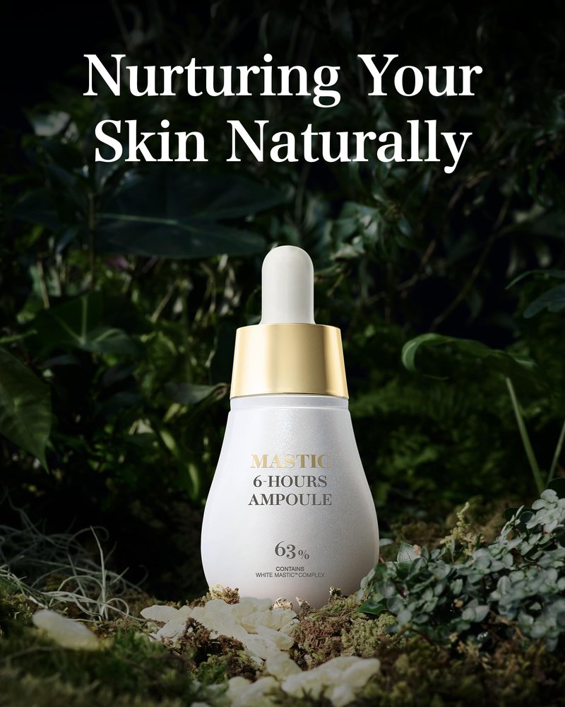 MASTINA Mastic Ampoule Serum (2-Pack, 0.5fl oz Each), Korean Face Serum with 63% Mastic Complex & Niacinamide for Firming & Hydrating, Great Value Pack