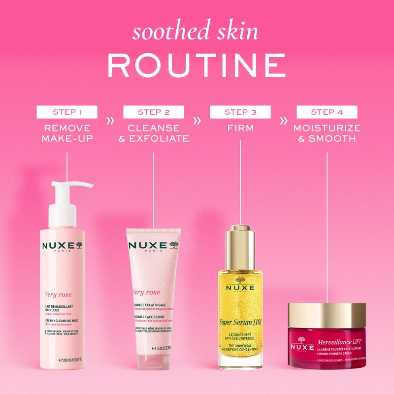 NUXE Very Rose Radiance Face Scrub with Floral Water. Gentle Exfoliating Care that Cleans Deeply for Soft, Smooth, Hydrated Skin. Suitable for Sensitive Skin, 2.5 Fl Oz
