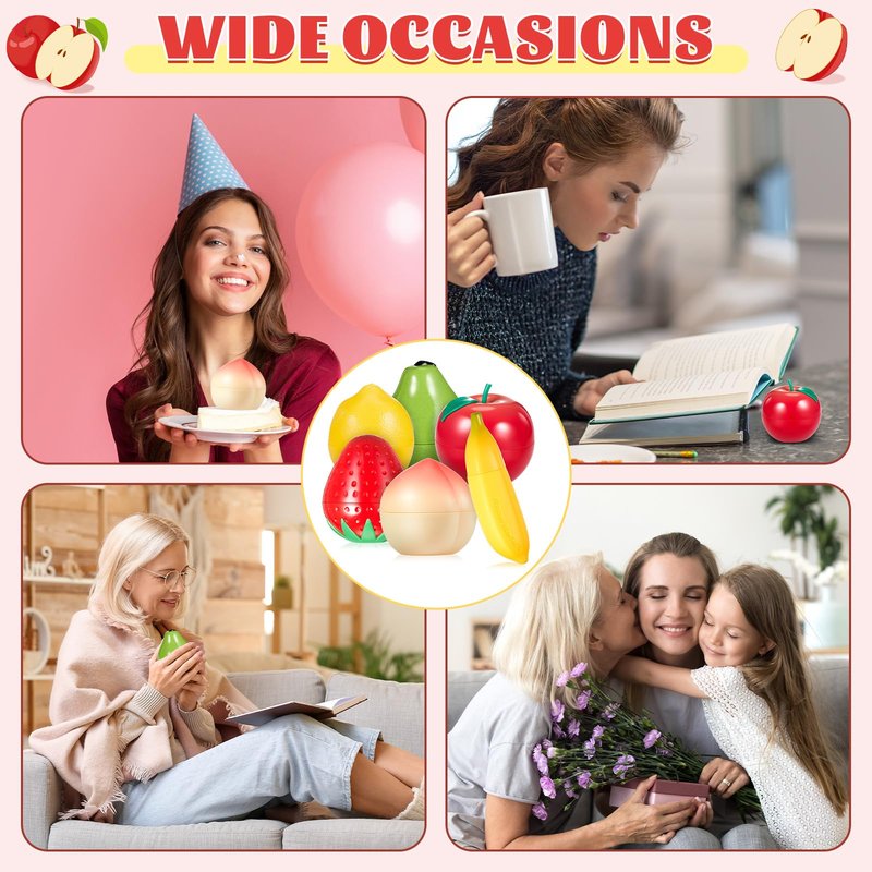 Swiffen 6 Pcs Hand Cream Gifts Set for Women Strawberry Hand Lotion Travel Size Moisturizing for Dry Cracked Hands Birthday Party Favors Supplies Funny Fruit Gifts for Teacher Nurse Mother Her