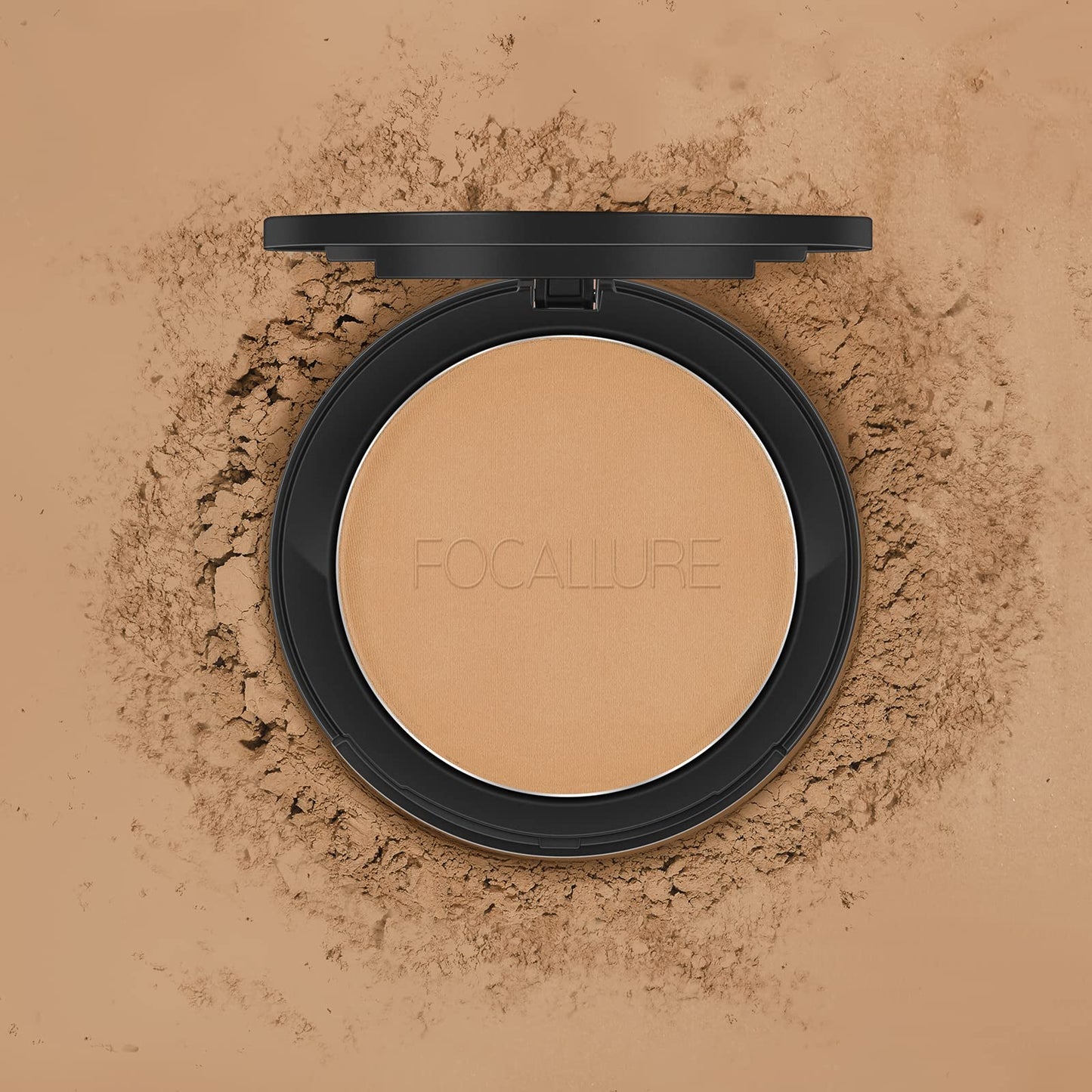FOCALLURE Flawless Pressed Powder, Control Shine & Smooth Complexion, Pressed Setting Powder Foundation Makeup, Portable Face Powder Compact, Long-Lasting Matte Finish, Nude