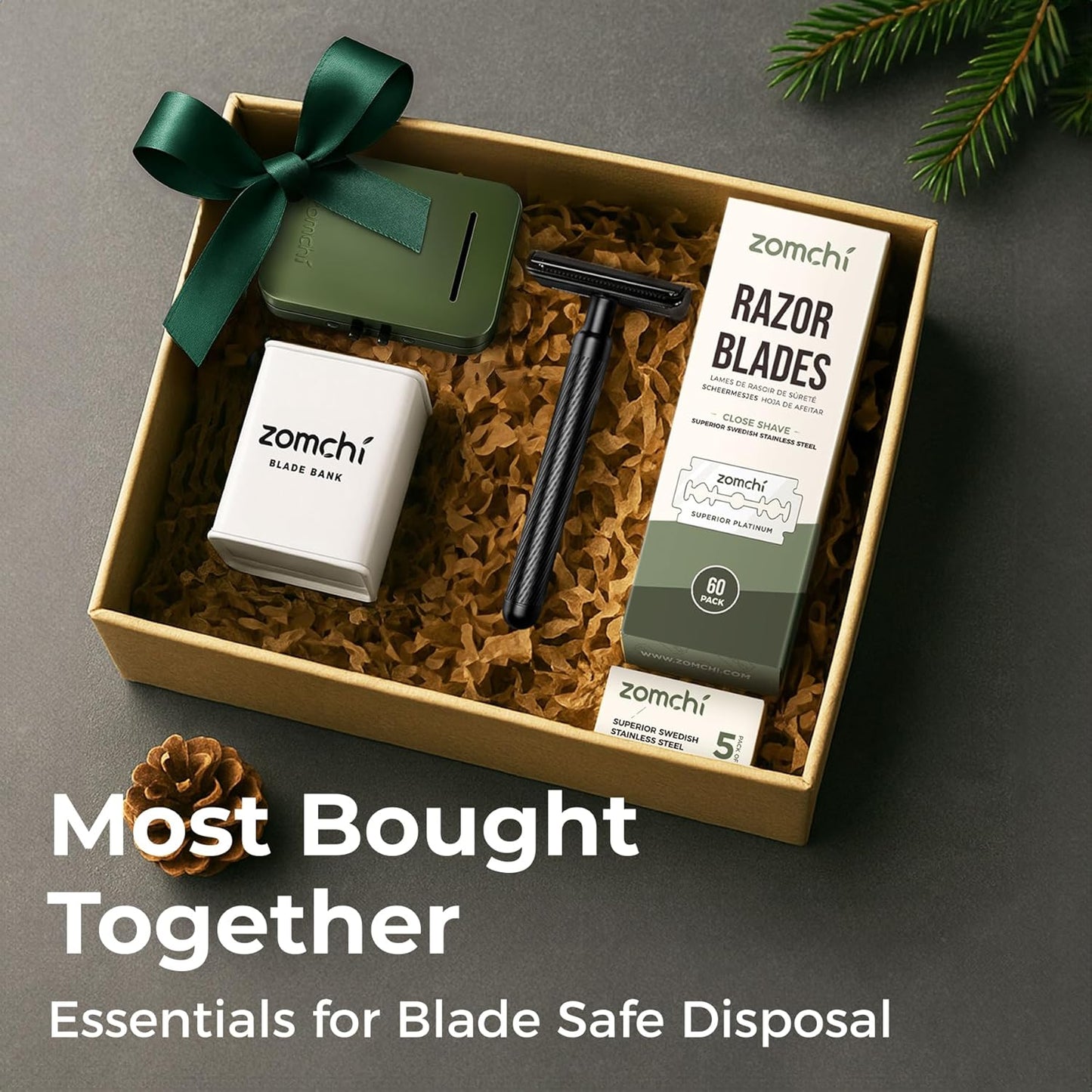 ZOMCHI Razor Blade Bank for Safety Razor Blade Storagement, Used Double Edge Safety Razor Blade Disposal Case (Black)