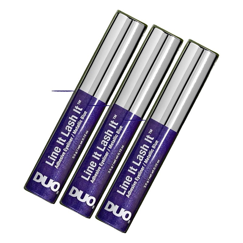 DUO Line It Lash It Adhesive Eyeliner - Metallic Purple, Waterproof, Long-Lasting Lash Glue for Strip, Individual & Magnetic Lashes, 0.12 oz, 3-pack