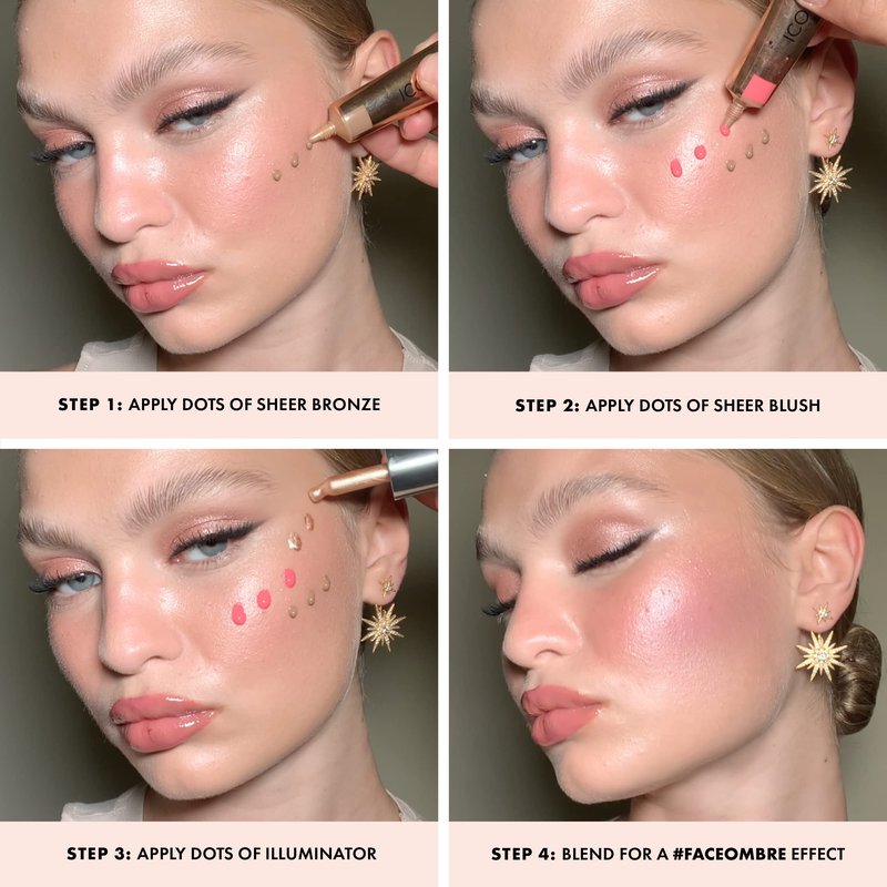 ICONIC LONDON Sheer Blush | Lightweight Liquid Cream Blush, Cruelty Free, Vegan Makeup, Rose Riot (Light Pink) 0.42 Fl oz