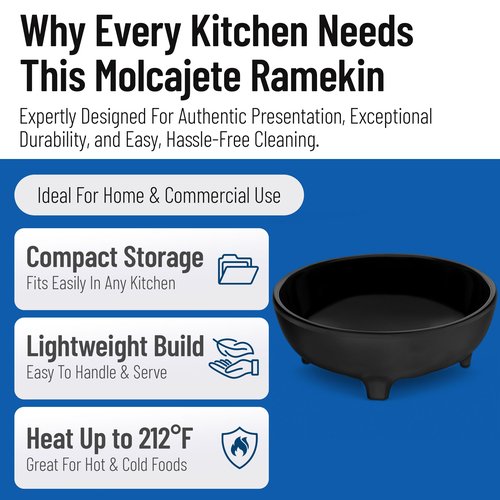 Carlisle FoodService Products 087803 Molcajete Ramekin, 8 oz. Black, Melamine