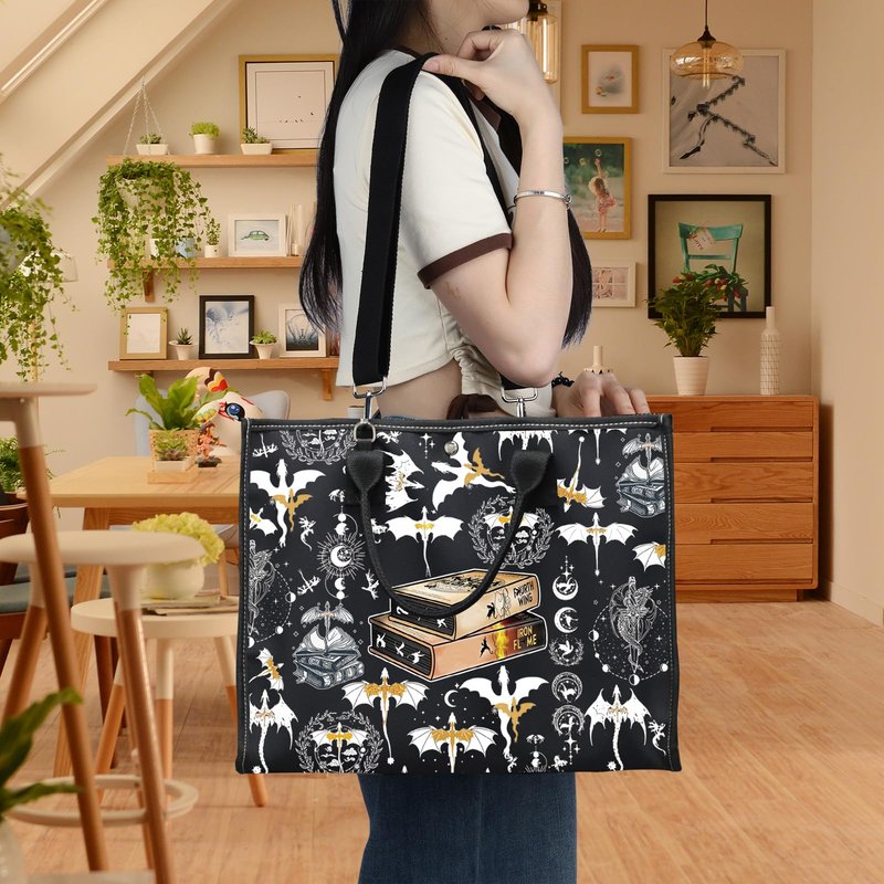 LEVLO Wing Dragon Cosmetic Bag Dragon Rider Inspired Gift Iron Flame Dragon Rider Zipper Pouch Bag Wing Bookish Merch (Wing Dragon LT)
