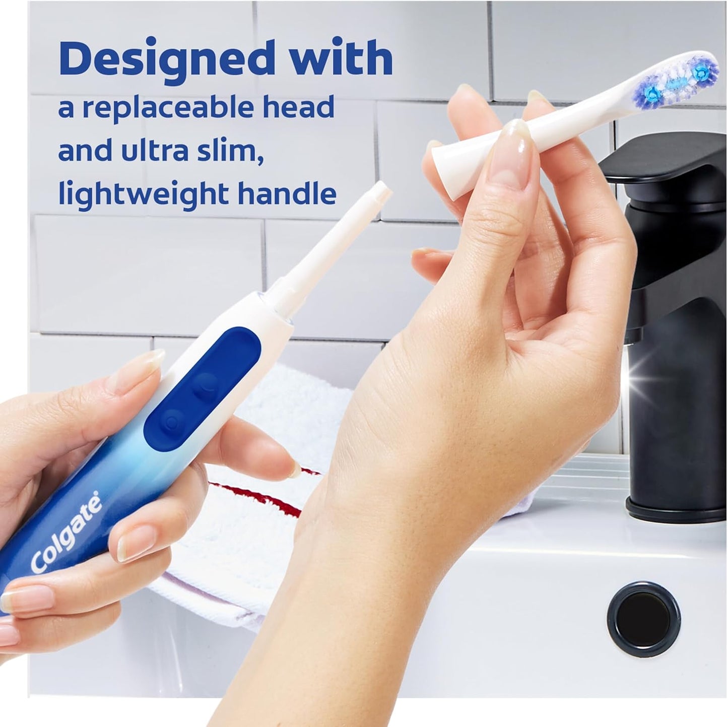Colgate 360 Floss Tip Sonic Powered Battery Toothbrush Refill Pack - 2ct