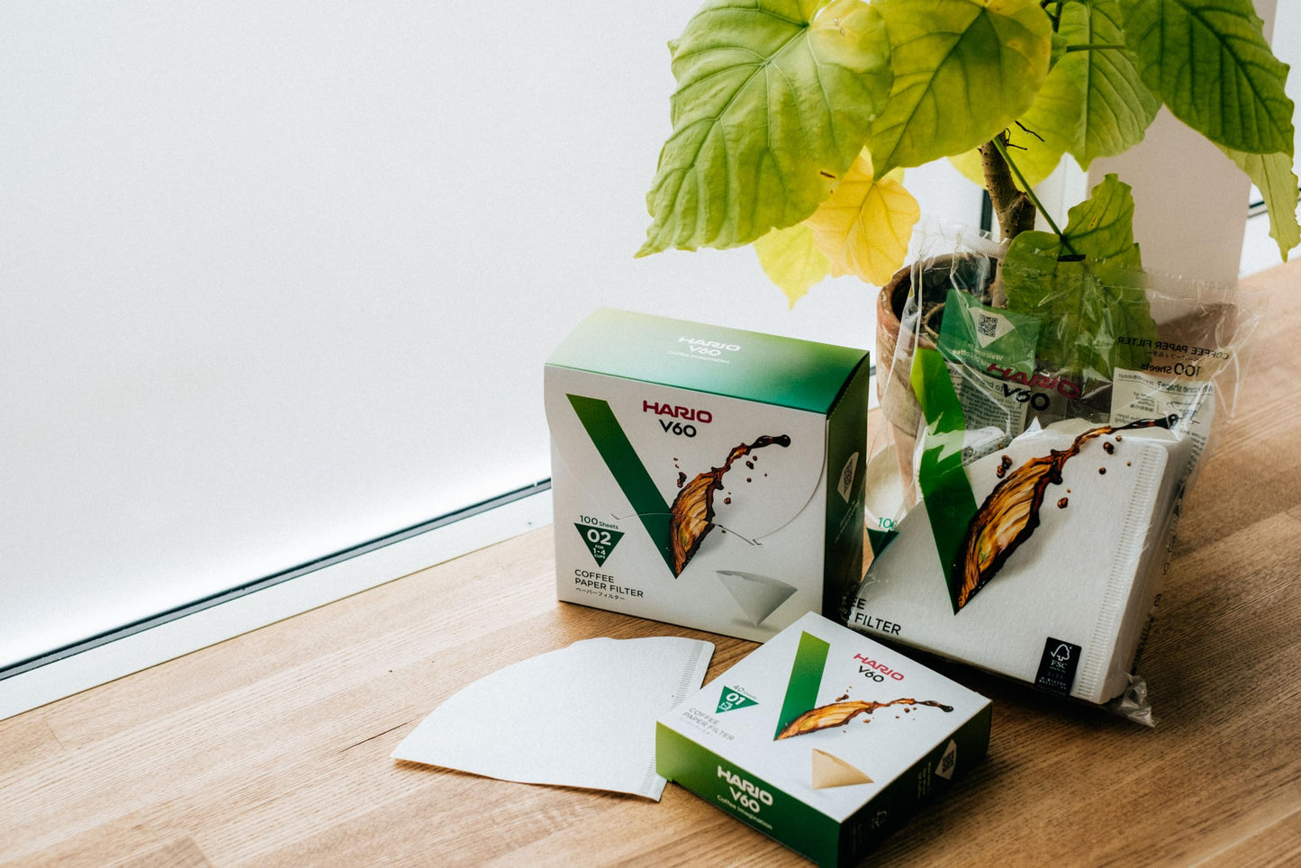Hario V60 Paper Coffee Filter, Size 02, White, 40ct Box