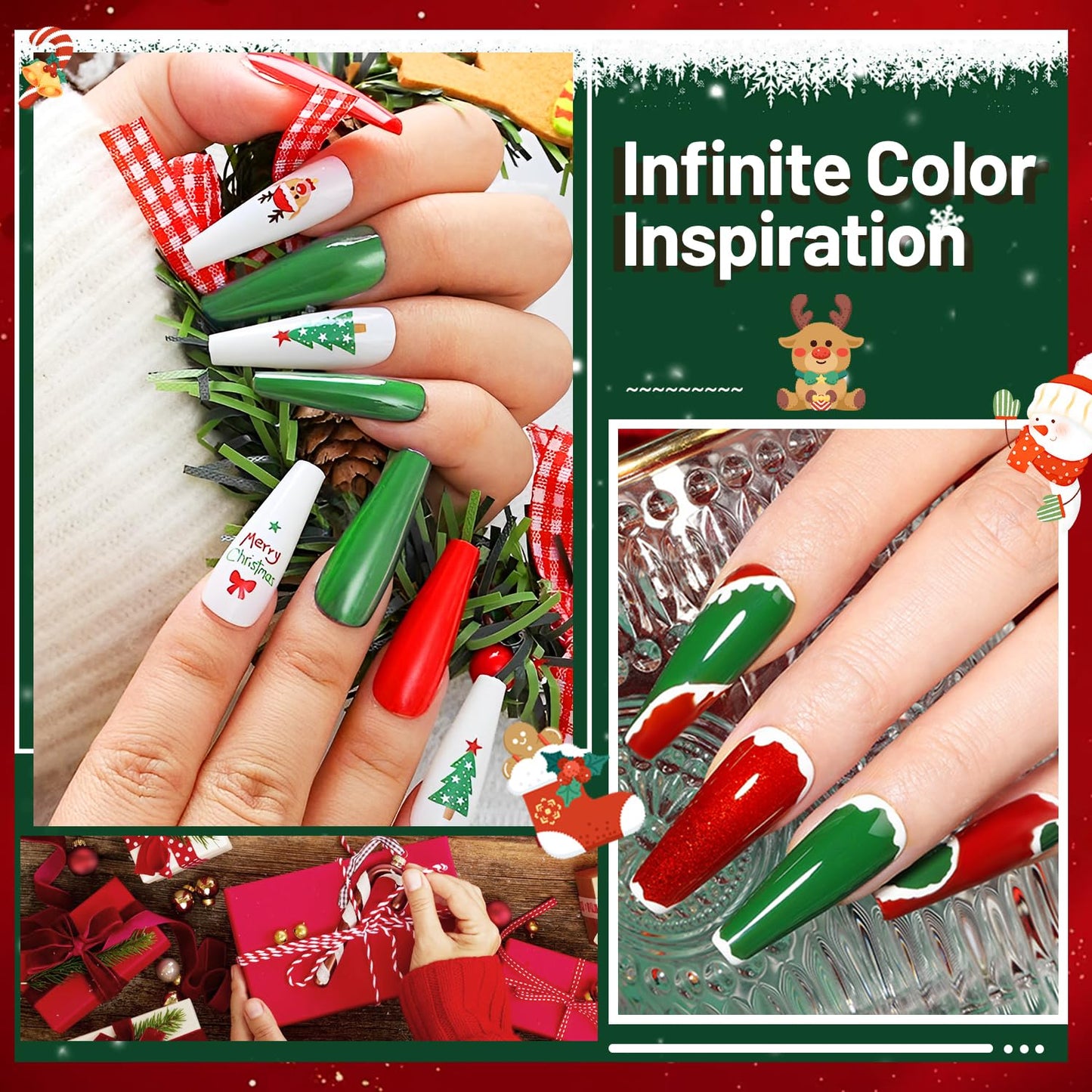JODSONE Gel Nail Set 20+3 Colors High Shine Gorgeous Gel Polish Base Top Matte Coat Nice Gifts Show Charm