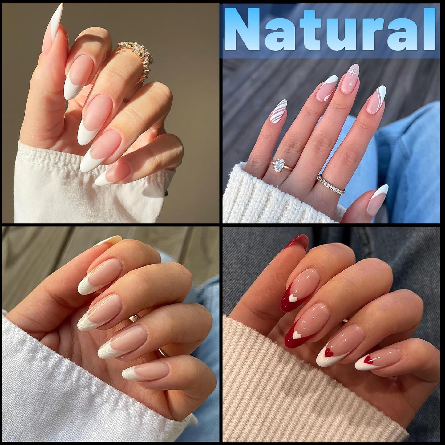 240pc Square Gel Nail Tips Medium Fake Nails for Press on Nails Clear Acrylic Nails Tips, 12 Size Full Cover Nail tips Square Soft Gel Nail Tips False Nails Extension Artificial Fingernails