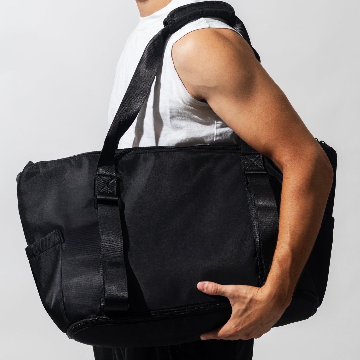 WARRIOR2 Yoga Mat Carrier - Expandable, Built-In Mat Straps, Water & Shock Resistant Laptop Pocket. Yoga Travel Bag with Luggage Sleeve, Gym Bags For Men & Women, Large Tote