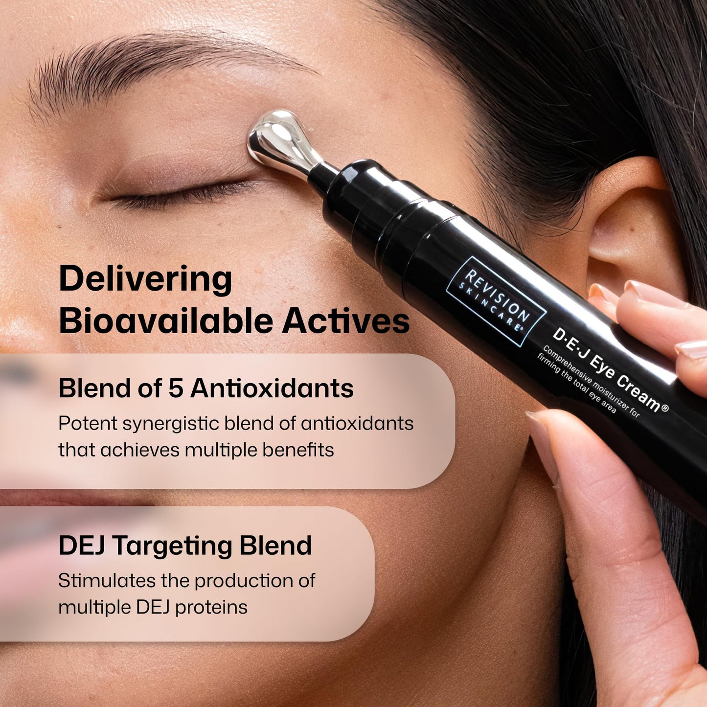 Revision Skincare D·E·J Eye Cream®, Clinically Proven to Reduce Under-Eye Fine Lines and Wrinkles with Peptides and Hyaluronic Acid for a Firmer, Smoother Eye Area, 0.5 fl oz Applicator