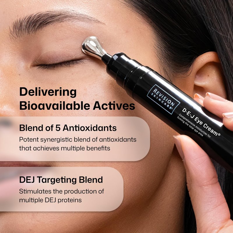 Revision Skincare D·E·J Eye Cream®, Clinically Proven to Reduce Under-Eye Fine Lines and Wrinkles with Peptides and Hyaluronic Acid for a Firmer, Smoother Eye Area, 0.5 fl oz Applicator