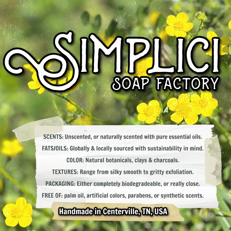 Simplici Cinnamon Orange Natural Soap (smooth + pure essential oils) 6 Bar Value Bag. Palm Free.