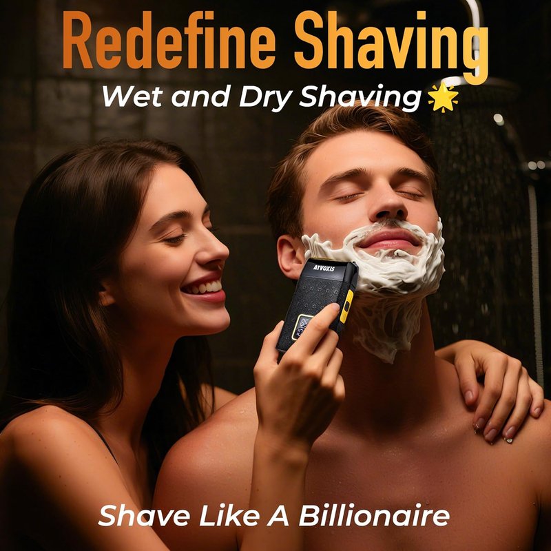 Close Shave Foil Shaver for Men - 8500RPM Electric Razor with 3-Speed Settings | Portable, Cordless, USB-C Rechargeable, 200min Runtime