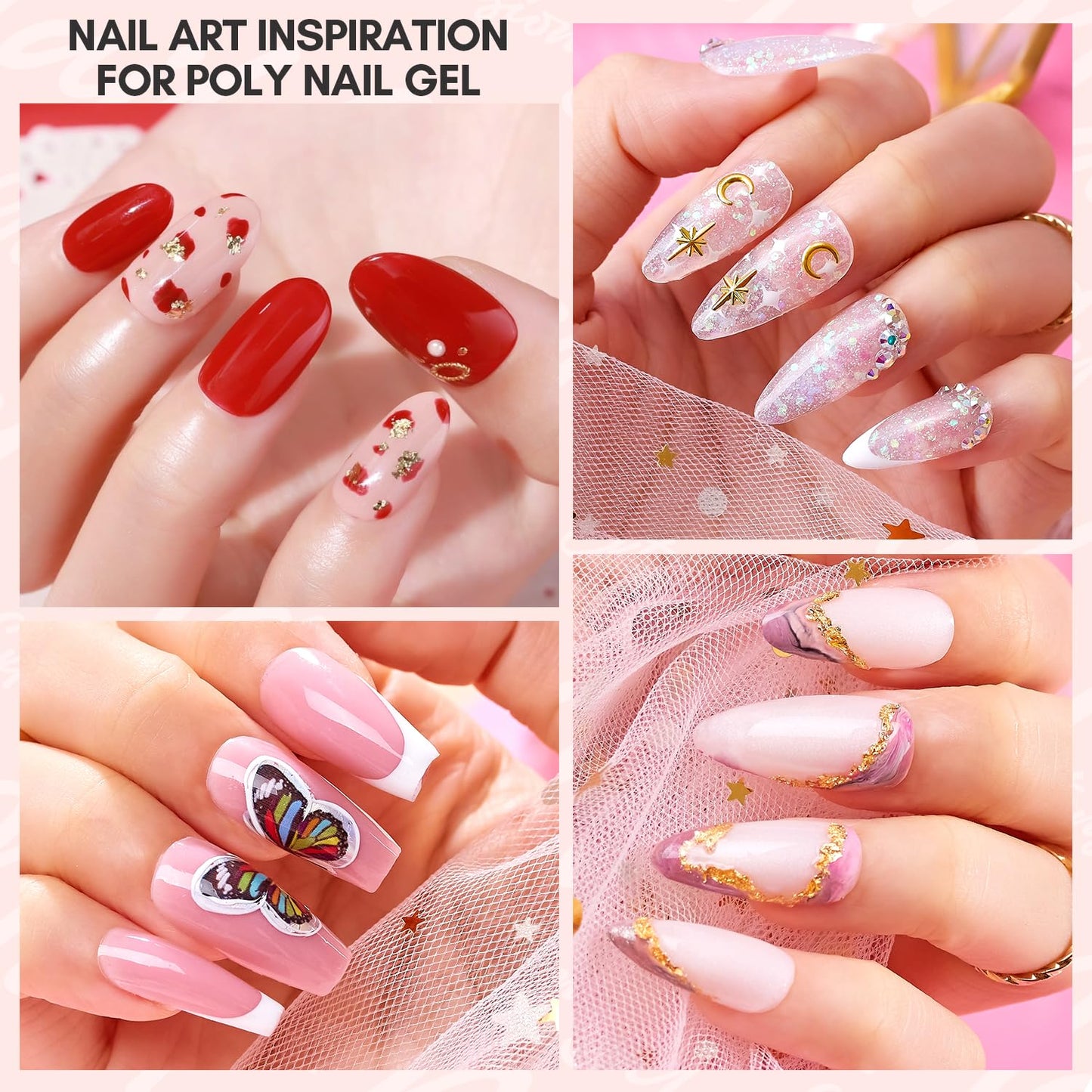 Makartt Poly Nail Gel: Clear 50ML Gel Builder for Natural-Looking Strengthener 3D Molding Gel for Trendy Nail Art-Long-Lasting and Easy to Use Supplies