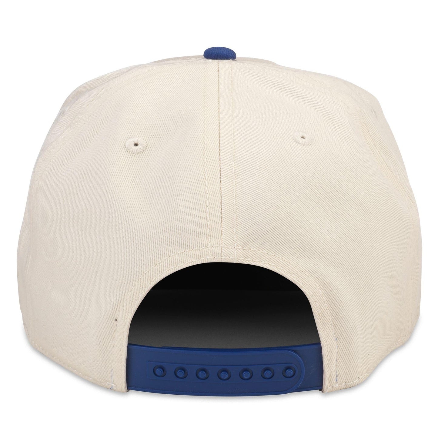 AMERICAN NEEDLE Pabst Blue Ribbon Beer Club Captain Adjustable Snapback Baseball Hat, Ivory/Navy (24002A-PBC-INVY)