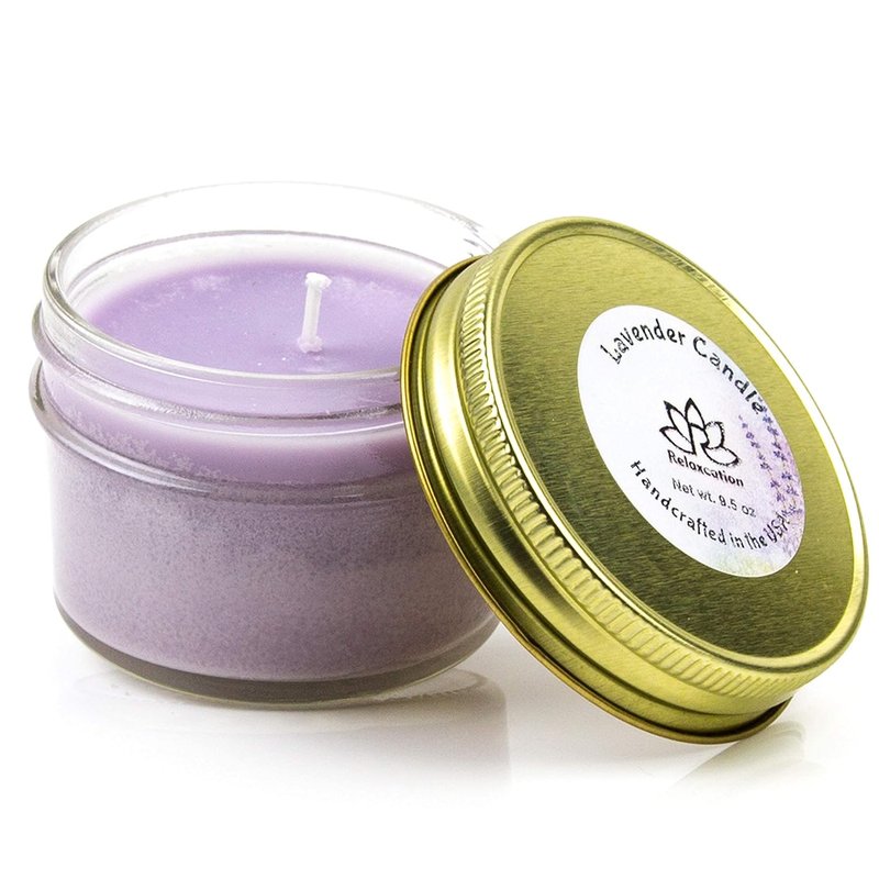 Organic Lavender Gift Basket - Spa Kit with Soy Wax Candle, Bath Bombs & Natural Oils | Perfect Gift for Women & Moms