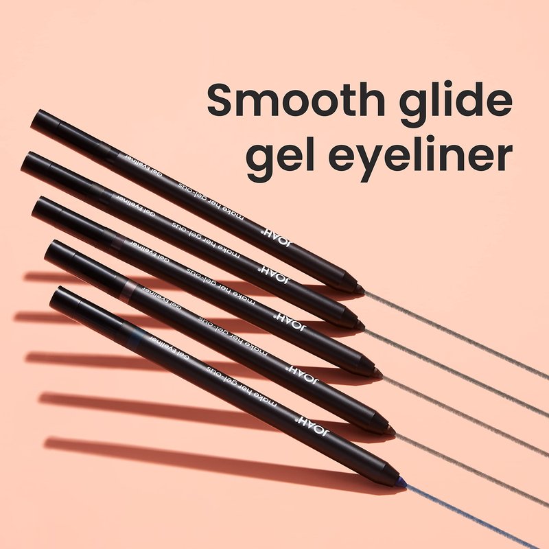 JOAH Make Her Gel-ous Gel Eyeliner with Self-Sharpening Pencil, Waterproof & Long-Lasting Intense Color Definition & Finish, Creamy No-Tug Formula - Deep Blue