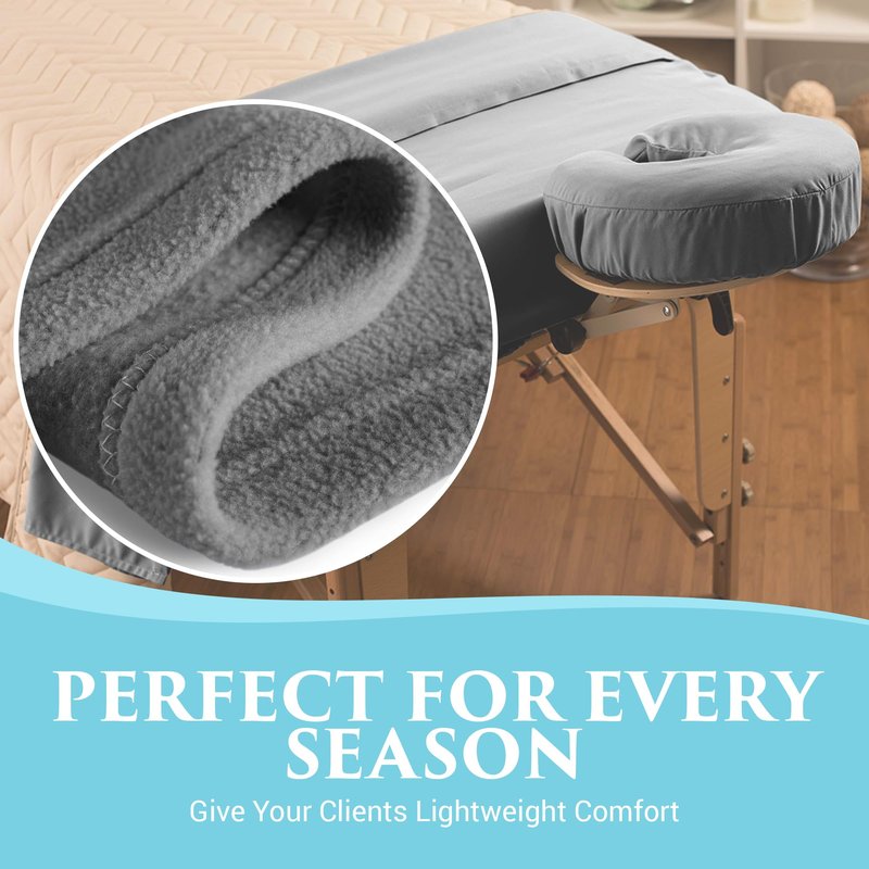 NRG Polar Fleece Blankets Fleece Massage Table Blanket - 60" x 86" - Grey - Ultra Soft, Warm & Comfortable - Lightweight Blanket Perfect for Most Massage Tables - Machine Washable