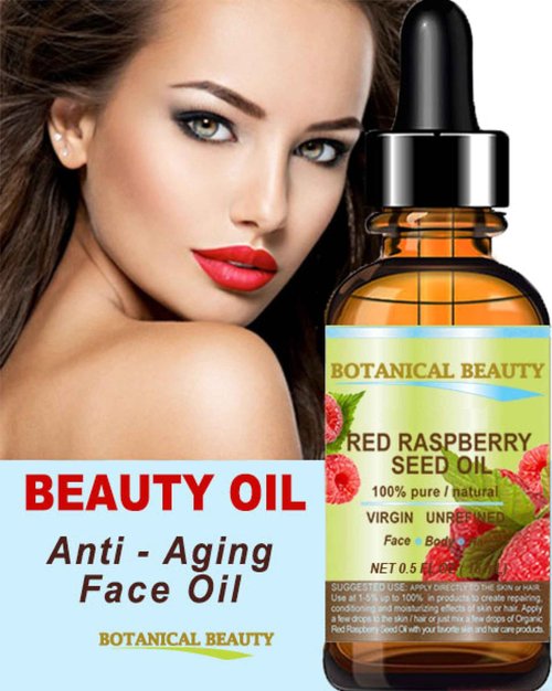 Botanical Beauty Organic RED RASPBERRY SEED OIL 100% Pure Natural Undiluted Virgin Unrefined Cold Pressed Carrier Oil for Face, Skin, Hair, Lip, Nails (1 Fl Oz 30 ml)