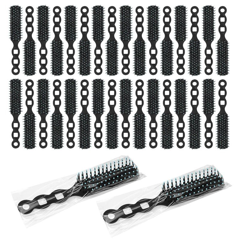 50 Pack Hair Brushes in Bulk for Homeless, Hair Brush Bulk Soft Bristles Brush for Curly Wavy Hair Blow Drying Styling Detangling Suitable for Shelter, Hotel(Black)