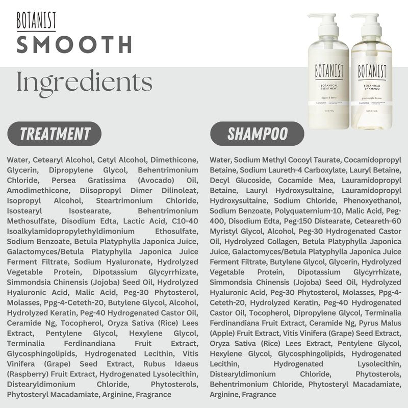 BOTANIST Moisturizing Shampoo and Conditioner Set for Frizzy Hair, Keratin Anti Frizz Shampoo & Conditioner, Sulfate Free & Argan Oil Shampoo and Conditioner for Women& Men from Japan 31.7Fl Oz SMOOTH