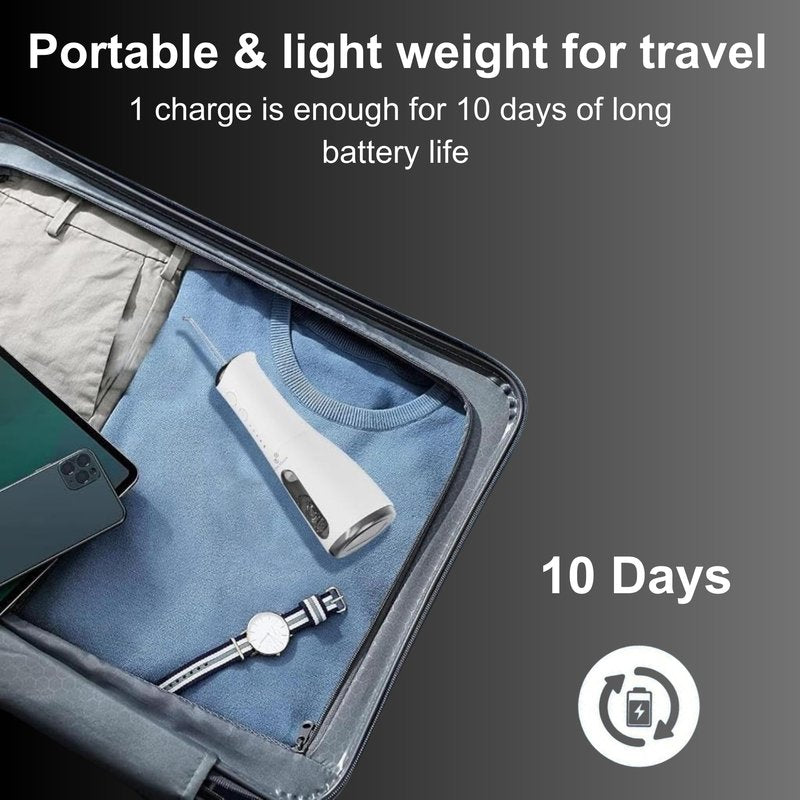 Water Flosser for Teeth Cleaning and Flossing | 4 Modes Rechargeable Cordless Oral Irrigator | IPX7 Waterproof | 300ml Water Tank Teeth Cleaner | Portable Electric Dentel Flossers for Home and Travel